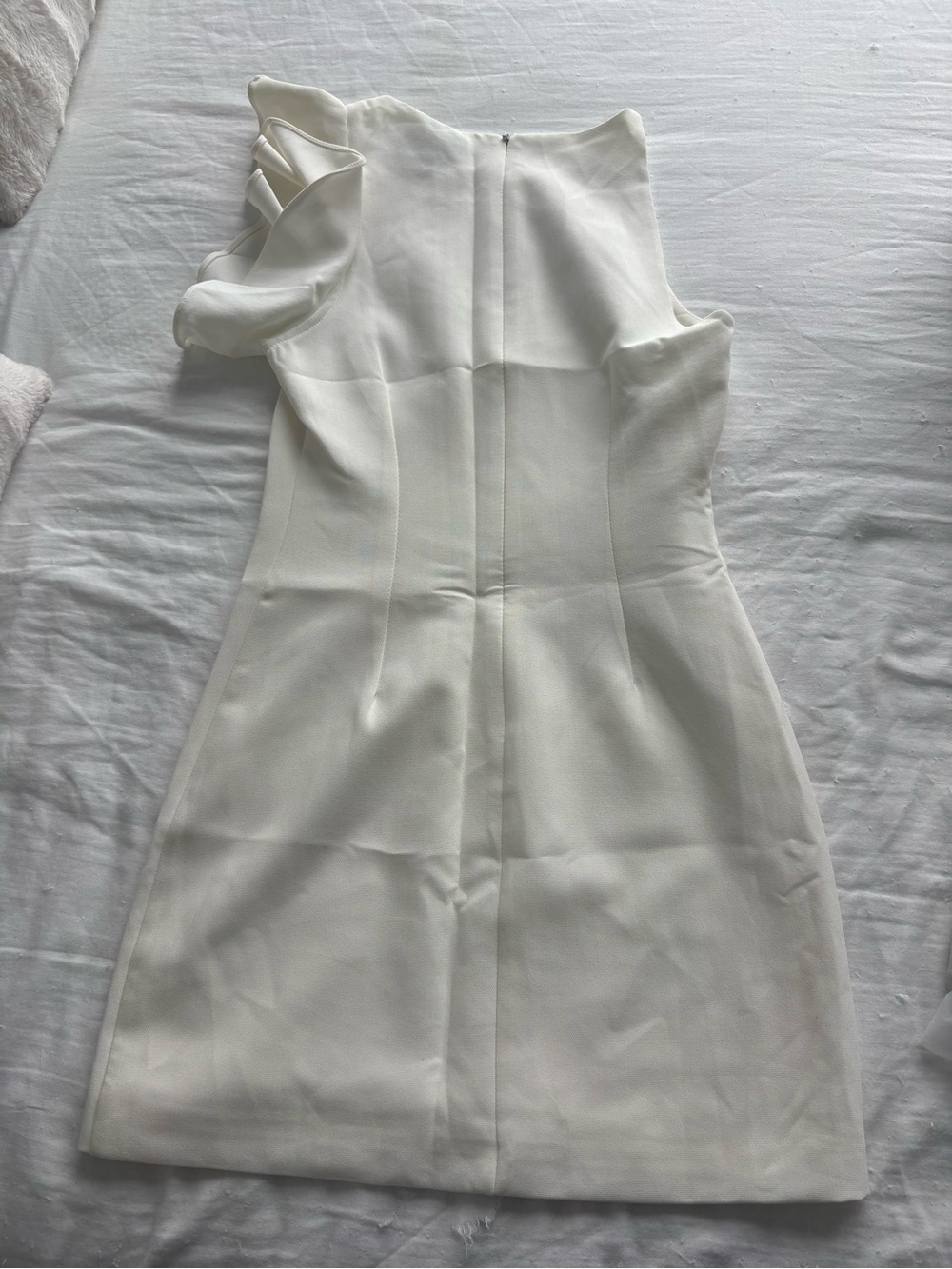 White Ruffle Shoulder Dress - Picture 5 of 5